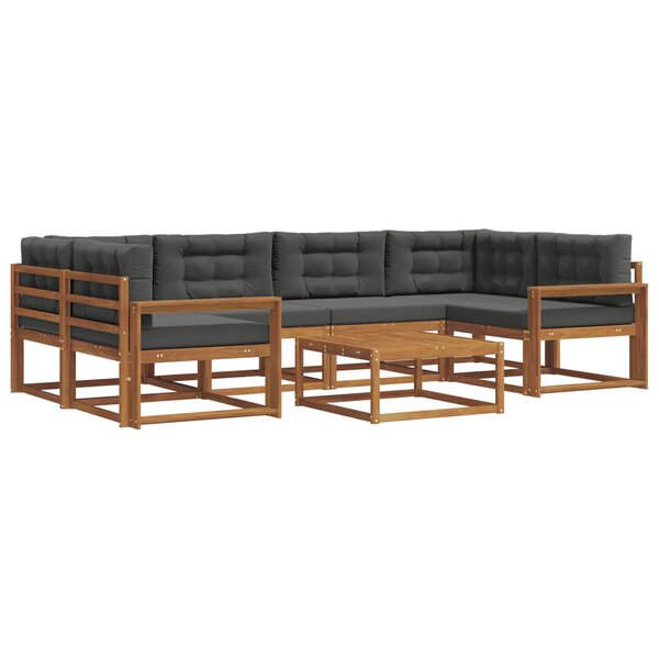vidaXL Ensemble de canapés d'extérieur 7 Pièces Naturel et Anthracite