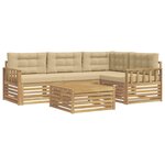 vidaXL Ensemble de canapés d'extérieur 6 pc Blanc et Beige Polyester