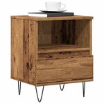 vidaXL Table de chevet vieux bois 40x35x50 cm bois d’ingénierie