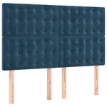 vidaXL Sommier à lattes de lit et matelas Bleu foncé 140x200cm Velours