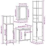 vidaXL Ensemble de mobilier de salle de bain avec étagère 4 Pièces Marron