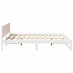 vidaXL Cadre de lit avec tête de lit Blanc 150 x 200 cm Pin massif