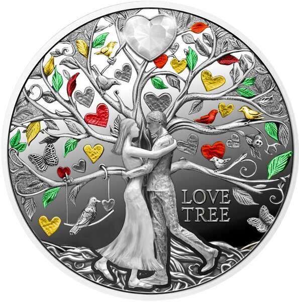 Pièce de monnaie en Argent 1 Dollar g 17.50 Millésime 2025 LOVE TREE