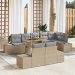vidaXL Ensemble de salle à manger pour jardin 9 Pièces Beige  Gris