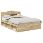 vidaXL Cadre de lit Sonoma 140 x 200 cm Bois de pin massif