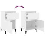 vidaXL Tables de chevet 2 Pièces blanc brillant 40x35x70 cm