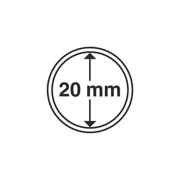 Capsules rondes 20 mm pour monnaies de collection. Paquet - 10 capsules