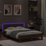 vidaXL Cadre de lit avec LED sans matelas chêne marron 120x190 cm