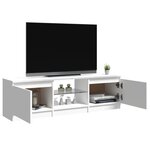 vidaXL Meuble TV avec lumières LED blanc brillant 120x30x35 5 cm