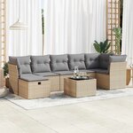 vidaXL Salon de jardin avec coussins 8 Pièces beige résine tressée