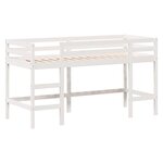 vidaXL Lit superposé avec échelle et toit sans matelas blanc 90x190 cm