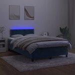 vidaXL Sommier à lattes de lit avec matelas LED Bleu foncé 120x200 cm
