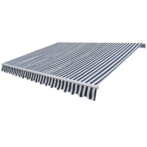 vidaXL Auvent pliable motorisé 400 cm Bleu/blanc