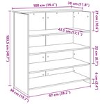 vidaXL Bureau de réception vieux bois 100x50x103 5cm bois d'ingénierie