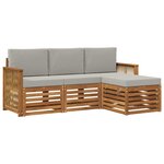vidaXL Ensemble de canapés d'extérieur 4 pc Naturel et gris clair