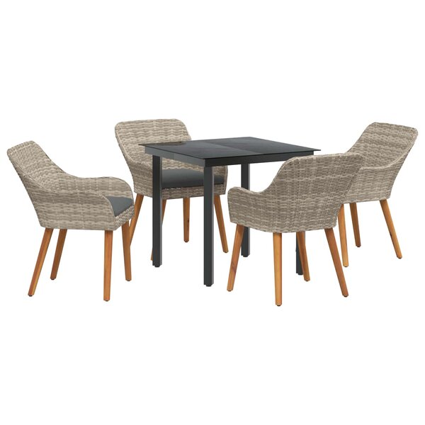 vidaXL Ensemble de salle à manger pour jardin 5 pc Gris clair