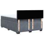 vidaXL Sommier à lattes de lit et matelas Gris foncé 140x190cm Velours