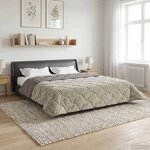 vidaXL Duvet complet toute l'année Matelassé Gris clair 200 x 200 cm