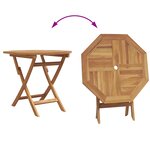 vidaXL Ensemble bistro pliant 3 pièces en bois de teck massif