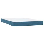 vidaXL Sommier à lattes de lit et matelas et LED bleu foncé 140x210cm velours