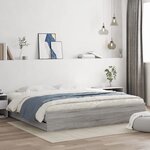 vidaXL Cadre de lit à tiroirs sonoma gris 160x200 cm bois d'ingénierie