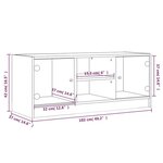 vidaXL Meuble TV avec portes en verre sonoma gris 102x37x42 cm