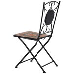 vidaXL Chaises de bistrot mosaïque 2 Pièces Orange et gris