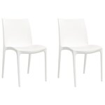 vidaXL Chaises de jardin lot de 2 blanc 50x46x80 cm polypropylène