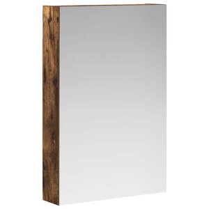 vidaXL Armoire Miroir de Salle de Bain Chêne fumé 40 x 10 5 x 60 5 cm