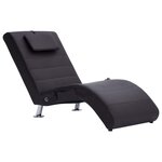 Vidaxl chaise longue de massage avec coussin marron similicuir