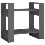 vidaXL Bibliothèque/Séparateur de pièce Gris 60x35x57 cm Pin massif