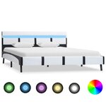 vidaXL Cadre de lit avec LED et tête de lit blanc 140x200cm similicuir