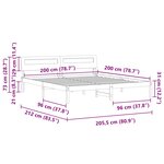 vidaXL Cadre de lit avec tête de lit Marron 200 x 200 cm Bois massif
