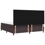 vidaXL Lit à ressorts avec matelas Marron foncé 200 x 200 cm tissu