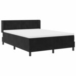 vidaXL Lit à ressorts avec matelas Noir 190 x 140 cm Polyester