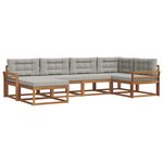 vidaXL Ensemble de canapés d'extérieur 6 Pièces Naturel et gris clair