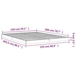 vidaXL Cadre de lit sans matelas gris 150x200 cm bois de pin massif