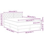 Lit à ressort vidaXL avec matelas et LED Rose 140x200 cm Velours