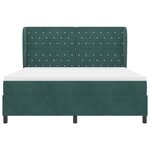 vidaXL Lit à ressorts avec matelas Vert foncé 180 x 200 cm Velours