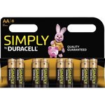 Blister de 8 piles Simply MN1500 1 5V Mignon AA LR6 DURACELL