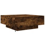 vidaXL Table basse avec lumières LED chêne fumé 80x80x31 cm