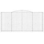 vidaXL Paniers à gabions arqués 2 Pièces 400x30x180/200 cm Fer galvanisé