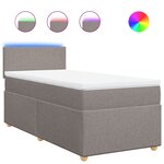 vidaXL Sommier à lattes de lit avec matelas Taupe 90x190 cm Tissu