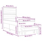 vidaXL Lit à ressorts avec tête de lit Crème 90 x 190 cm tissu