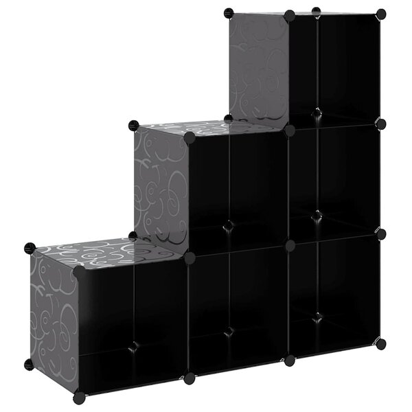vidaXL Organisateur de rangement cube avec 6 compartiments Noir