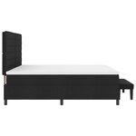 vidaXL Lit à ressort avec matelas & banc noir 200x200 cm tissu