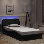 vidaXL Cadre de lit avec LED sans matelas noir 100x200 cm