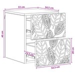 vidaXL Cabinet de chevet mural 2 Pièces Chêne fumé 34 5 x 33 x 40 cm