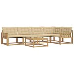 vidaXL Ensemble de canapés d'extérieur 6 pc Blanc et Beige