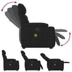 vidaXL Fauteuil inclinable de massage électrique noir tissu microfibre
